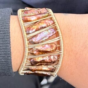 12kgf Elegant Brown and Gold Women's Bracelet